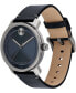 ფოტო #2 პროდუქტის Men's Bold Access Swiss Quartz Blue Leather Watch 41mm