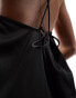 Monki mini slip sun dress with square neck and strappy back in black