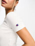 Фото #4 товара Champion Reverse Weave premium ribbed cropped top in white