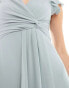 TFNC Tall Bridesmaid flutter sleeve ruffle detail maxi dress in sage