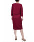 ფოტო #2 პროდუქტის Petite Textured 3/4 Sleeve Two Piece Dress Set