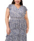 Фото #3 товара Plus Size Printed Tiered Flutter-Sleeve Midi Dress