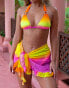 Фото #3 товара Moda Minx X Amber Jepson ruffle chiffon beach sarong in ombre cabana escape