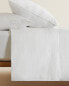 (160 gxm²) washed linen fitted sheet