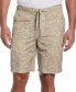 ფოტო #1 პროდუქტის Men's Tonal Tropical-Print Linen Blend 9" Drawstring Shorts