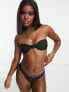 Фото #1 товара Miss Selfridge mix and match knot front bandeau bikini top in black