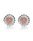 ფოტო #2 პროდუქტის Sterling Silver Cubic Zirconia Two Tone Sunflower Earrings