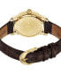 ფოტო #2 პროდუქტის Women's Ultra Slim Brown Alligator Embossed Genuine Leather Strap Watch 34mm