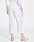 Фото #2 товара Women's 100% Linen Cropped Eyelet Pull-On Pants, Created for Macy's