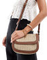 Фото #1 товара Accessorize straw mix crossbody bag in tan