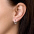 Silver round earrings with clear zircons 11244.1