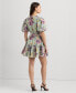 Фото #2 товара Women's Floral Cotton Voile Puff-Sleeve Dress