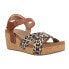 Corkys Kindle Leopard Print Ankle Strap Wedge Womens Brown Casual Sandals 41-02