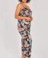 ფოტო #3 პროდუქტის Plus Size Silky Soft Printed Pants 2 Piece Pajama Set