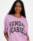 Фото #3 товара Juniors' Sunday Scaries Halloween Graphic Boyfriend Tee