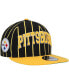 Фото #5 товара Men's Black, Gold Pittsburgh Steelers Pinstripe City Arch 9Fifty Snapback Hat