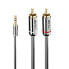 Lindy 3m 3.5mm to Phono Audio Cable - Cromo Line - 3.5mm - Male - 2 x RCA - Male - 3 m - Anthracite