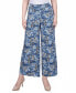 ფოტო #1 პროდუქტის Petite Short Mid Rise Pull On Wide-Leg Palazzo Pant