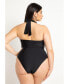 Plus Size Twist Halter Swimsuit With Underwire Detail - 24, Black