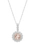ფოტო #1 პროდუქტის Morganite (3/8 ct. t.w.) & Diamond (1/4 ct. t.w.) 18" Flower Pendant Necklace in 14k Rose & White Gold