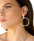 ფოტო #3 პროდუქტის 18k Gold-Plated Pavé & Imitation Pearl Front-Facing Hoop Earrings