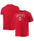 Фото #1 товара Men's Scarlet Ohio State Buckeyes Big and Tall Arch Over Wordmark T-shirt