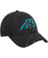 Фото #3 товара Men's Black Carolina Panthers Top Visor 9FORTY Adjustable Hat
