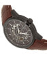 Men Davies Leather Watch - Black/Brown, 44mm