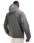 ASOS DESIGN rubberised rain jacket with chest pockets in charcoal