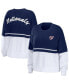 Women's Navy, White Washington Nationals Chunky Pullover Sweater