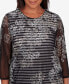 Фото #5 товара Women's Opposites Attract Floral Mesh Stripe Top