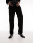 Фото #5 товара Topman straight leg velour pintuck jogger in black