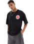 Alpha relaxed fit Japan wave warrior printed t-shirt in black