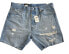 Фото #3 товара Levi's Men's Premium 501 '93 Distressed Shorts Denim Cut Off Size 36 Light Blue