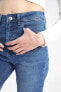 Slim Flare Yüksek Bel Paça Ucu Kesik Uzun Pantolon