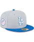 ფოტო #3 პროდუქტის Men's Gray, Blue Los Angeles Dodgers Dolphin 59FIFTY Fitted Hat