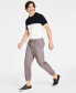 Фото #4 товара Men's Regular-Fit Stretch Pleated Joggers, Created for Macy's
