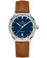 ფოტო #1 პროდუქტის Men's Swiss Automatic Intra-Matic Brown Leather Strap Watch 40mm