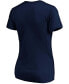 Фото #4 товара Women's Navy Cleveland Indians Core Official Logo V-Neck T-shirt