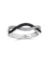 Two Tone Intertwined Twist Knot 1/2 Eternity Black & White Pave Cubic Zirconia CZ Infinity Band Ring For Women Girlfriend .925 Sterling Silver