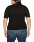 Фото #2 товара Black Label Plus Size Embellished Criss Cross Sleeve Sweater
