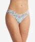 Printed Supima Cotton Low Rise Thong Underwear Wishful Thinking Floral Print, OS - фото #1