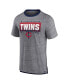 Men's Heathered Gray Minnesota Twins Iconic Team Element Speckled Ringer T-shirt