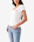 Фото #3 товара Women's Short Sleeve Ombre Crystal V-Neck Tee