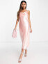 Фото #4 товара River Island chain strap midi slip dress in bright pink