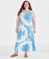 Фото #1 товара Plus Size Printed Sleeveless Maxi Dress, Created for Macy's