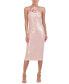 ფოტო #1 პროდუქტის Women's Sequined Rosette Halter Dress