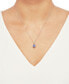 ფოტო #2 პროდუქტის Tanzanite (3/4 ct. t.w.) & Diamond (1/10 ct. t.w.) Halo 18" Pendant Necklace in 14k White Gold