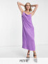 Фото #1 товара Only Petite cowl neck satin slip maxi dress in purple