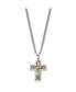 Фото #2 товара Chisel printed Hunting Camo Under Rubber Cross Pendant Curb Chain Necklace